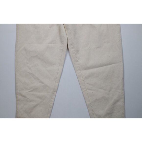 Deadstock Vintage 90s Fila Mens 38x34 Spell Out Baggy Skateboard Jeans Cream - Picture 3 of 16